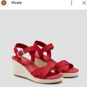 Vivaia Sally Red Wedge Sandals